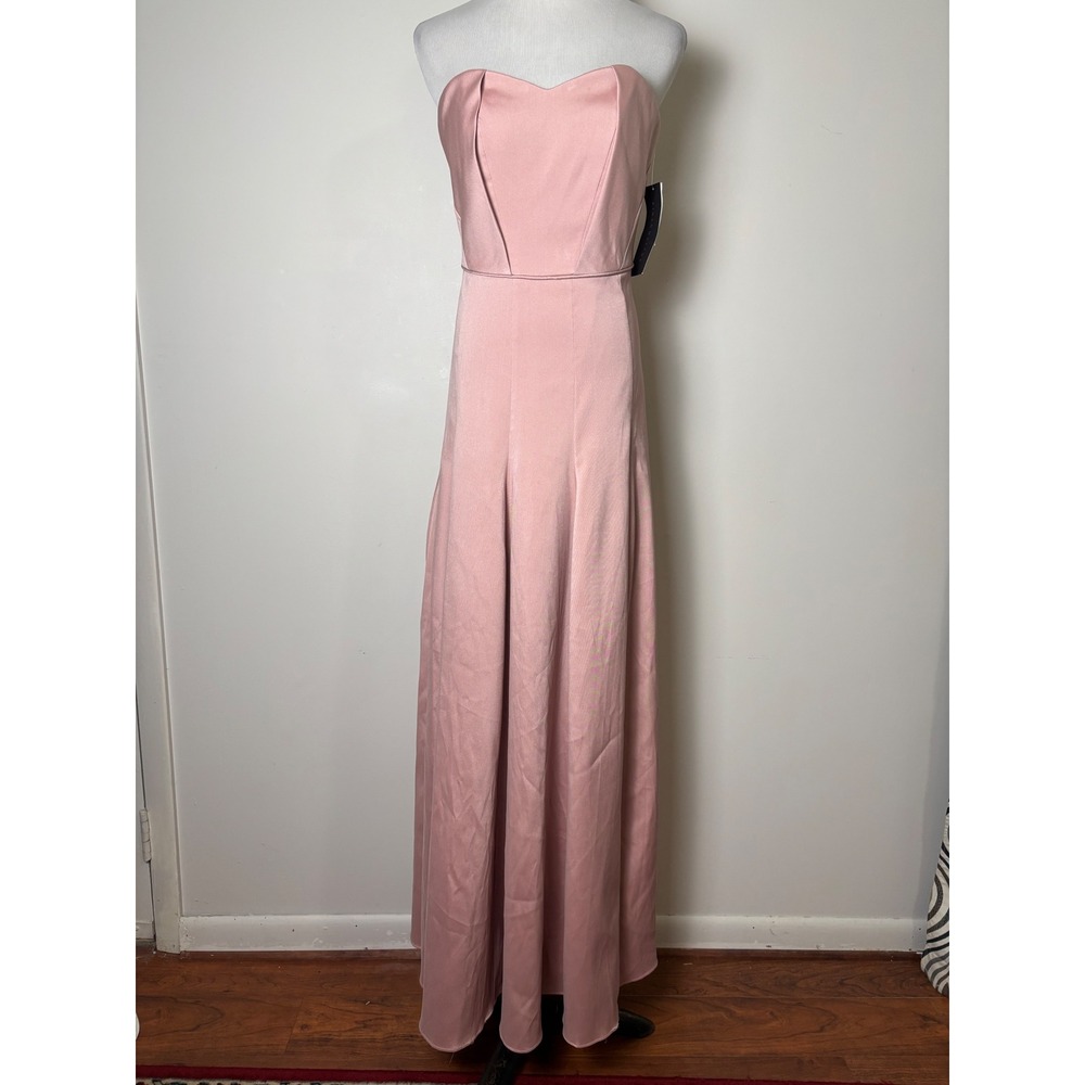 Aidan Mattox Strapless Evening Gown 8 Blush Pink Formal Bridesmaid Prom Dress